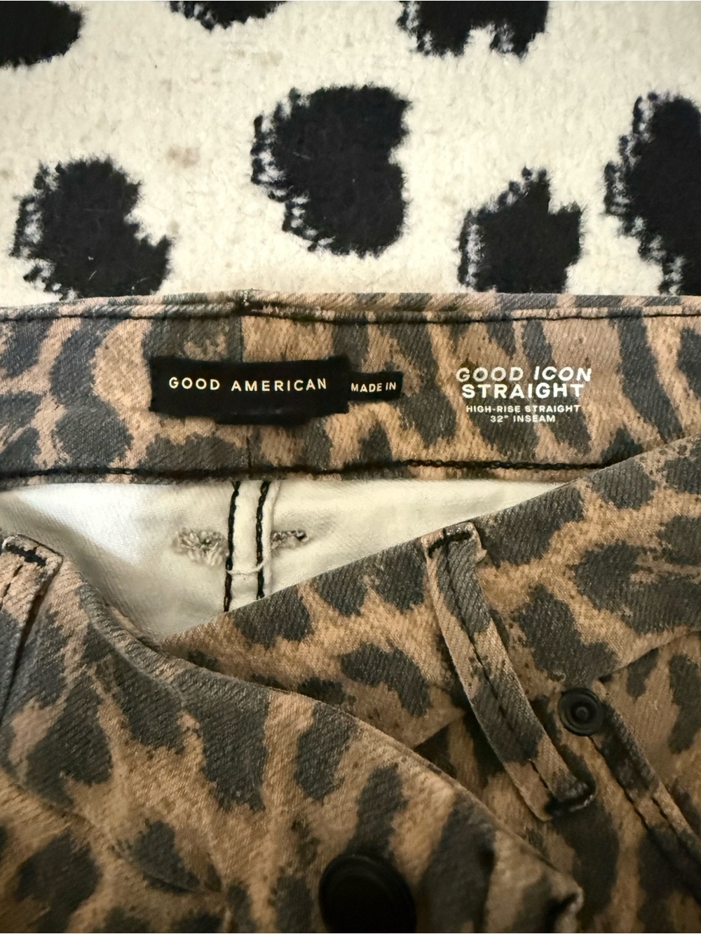 Good American Leopard Good Icon Straight - Picture 3 of 6